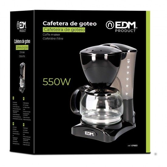 Máquina de café de filtro 6 chávenas potência:550w refª 07653 EDM Máquina de café de filtro 6 chávenas potência:550w refª 07653 EDM