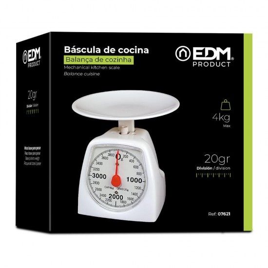 Balança analógico de cozinha max. 4kg refª 07621 EDM Balança analógico de cozinha max. 4kg refª 07621 EDM
