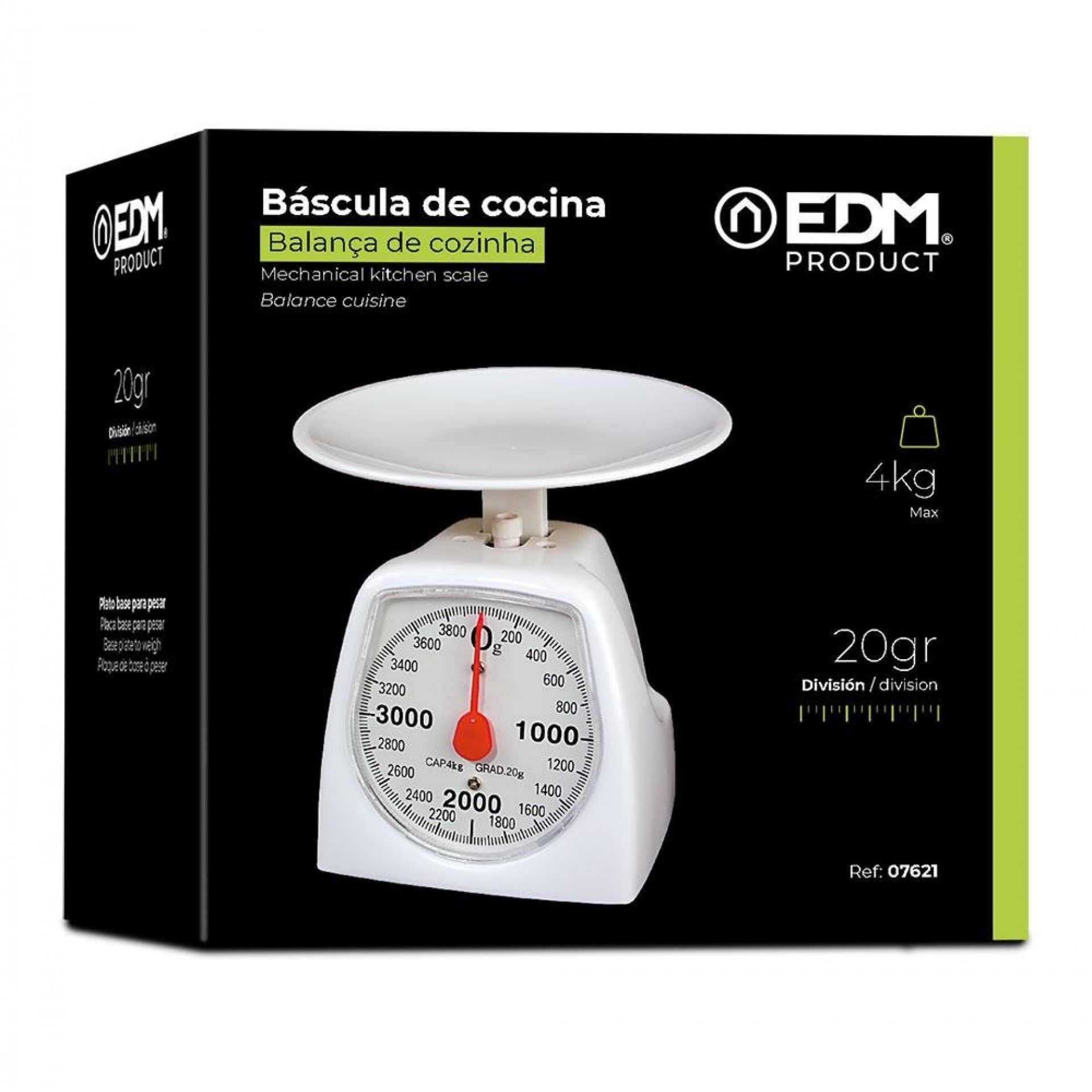 Balança analógico de cozinha max. 4kg refª 07621 EDM