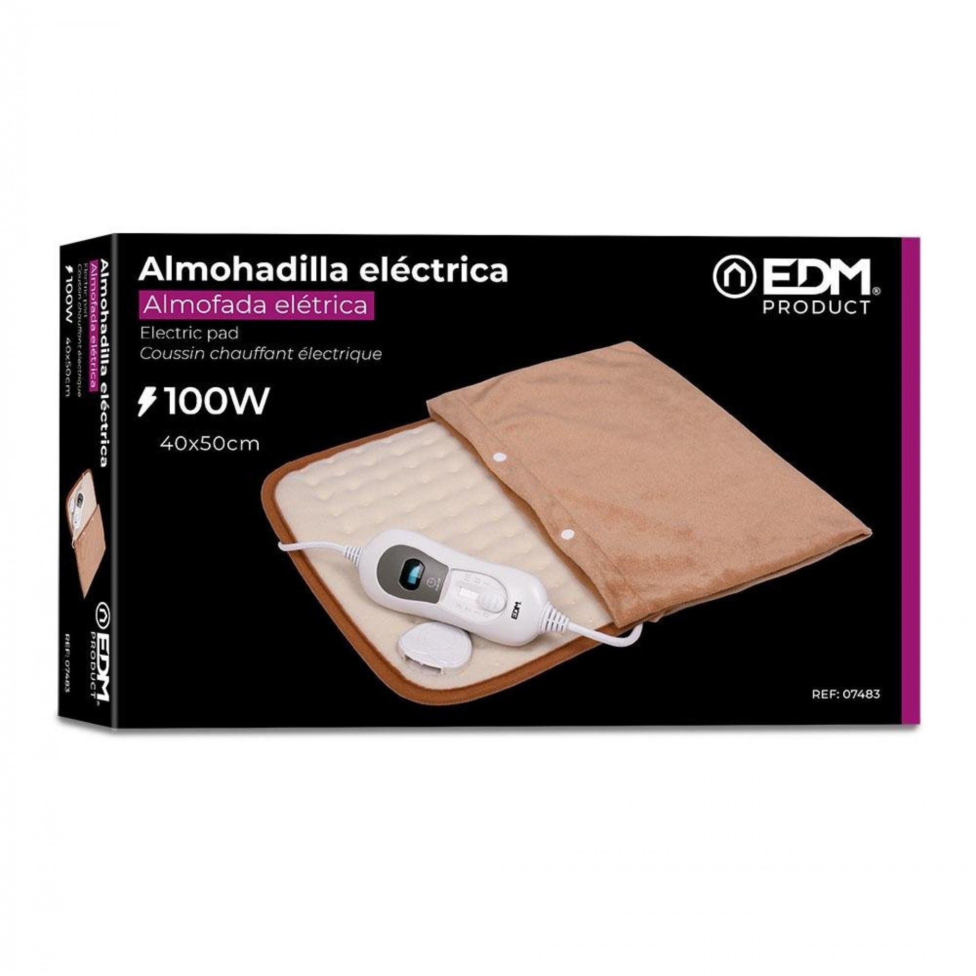 Almofada elétrica dupla 100w com bolsa 40x50cm refª 07483 EDM