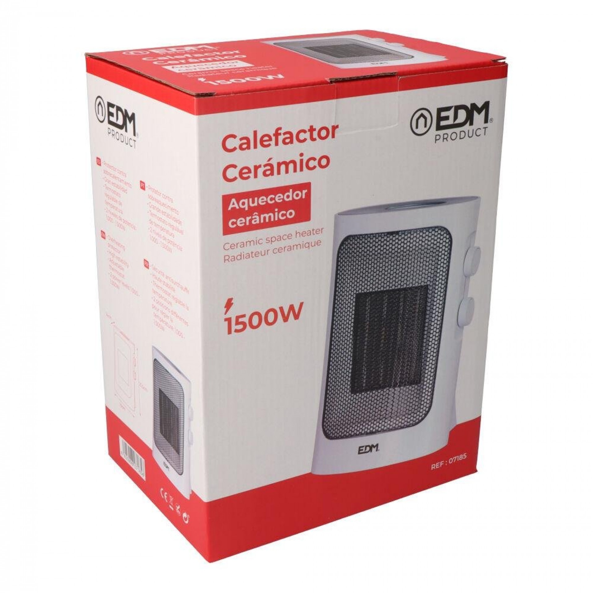 Aquecedor vertical 1000-1500w cor blanc refª 07185 EDM