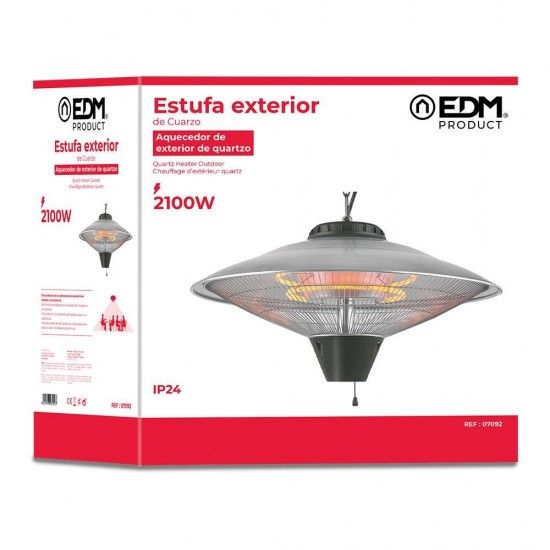 Aquecedor de quartzo de exterior para teto 2100w ref 07092 EDM