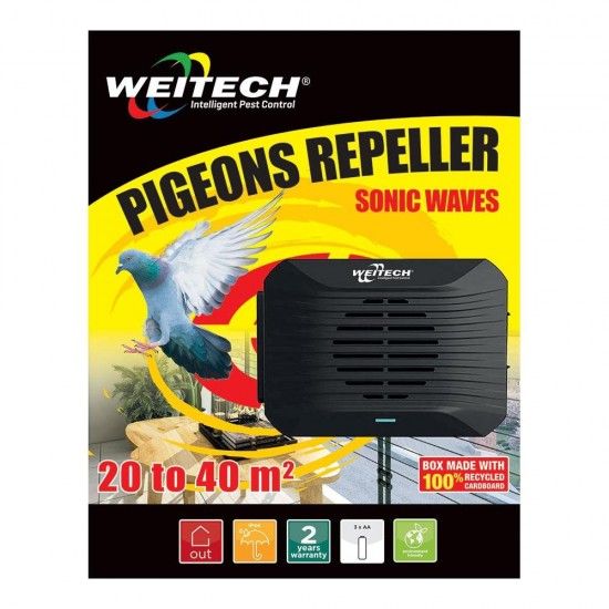 Afugentador sonoro especial para pombos refª 06132 WEITECH Afugentador sonoro especial para pombos refª 06132 WEITECH