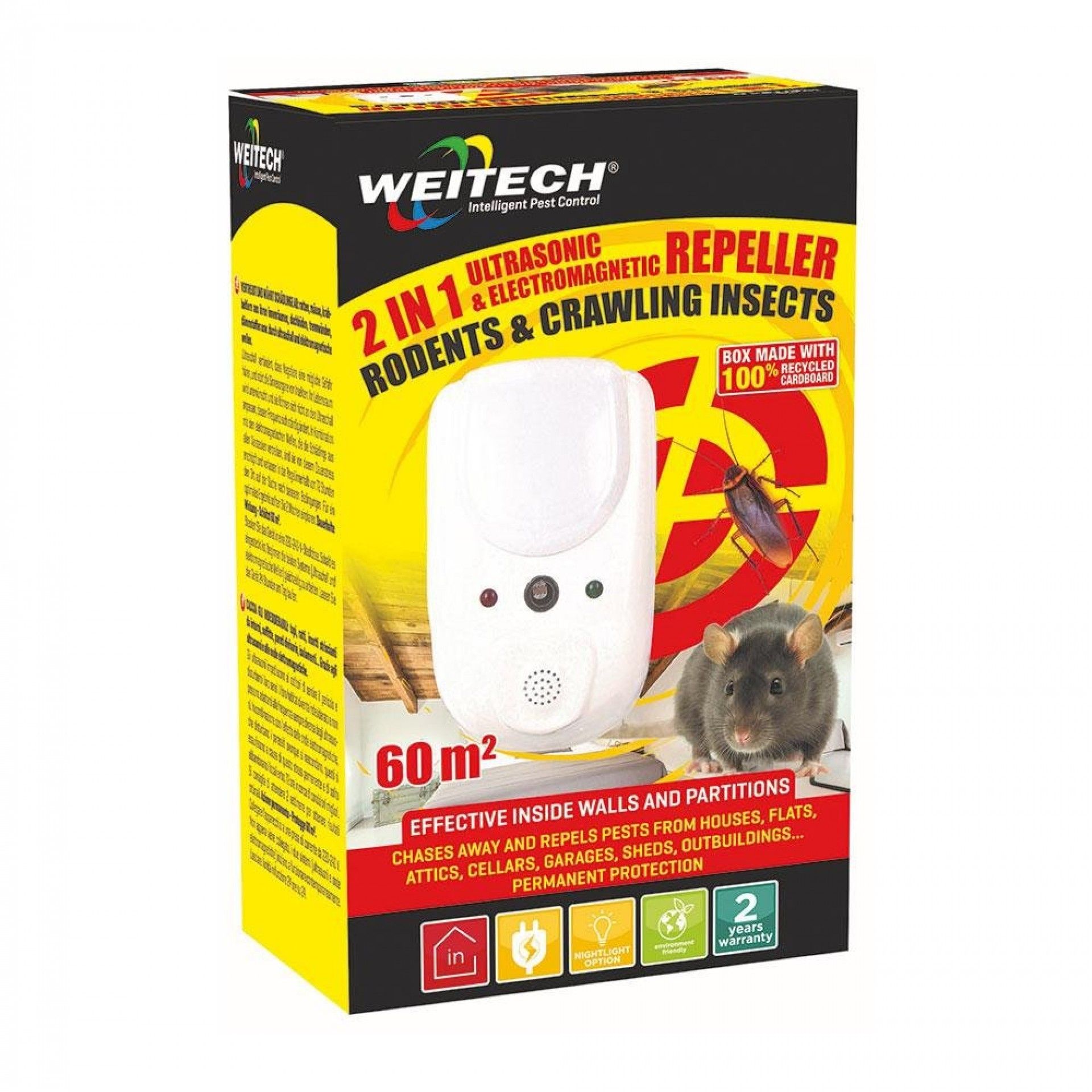 Repelente ultrassónico e eletromagnético 2 em 1 refª 06127 WEITECH