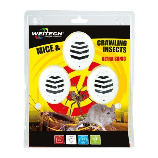 Pack 3 unid. repelente pragas ultrassónico refª 06126 WEITECH Pack 3 unid. repelente pragas ultrassónico refª 06126 WEITECH