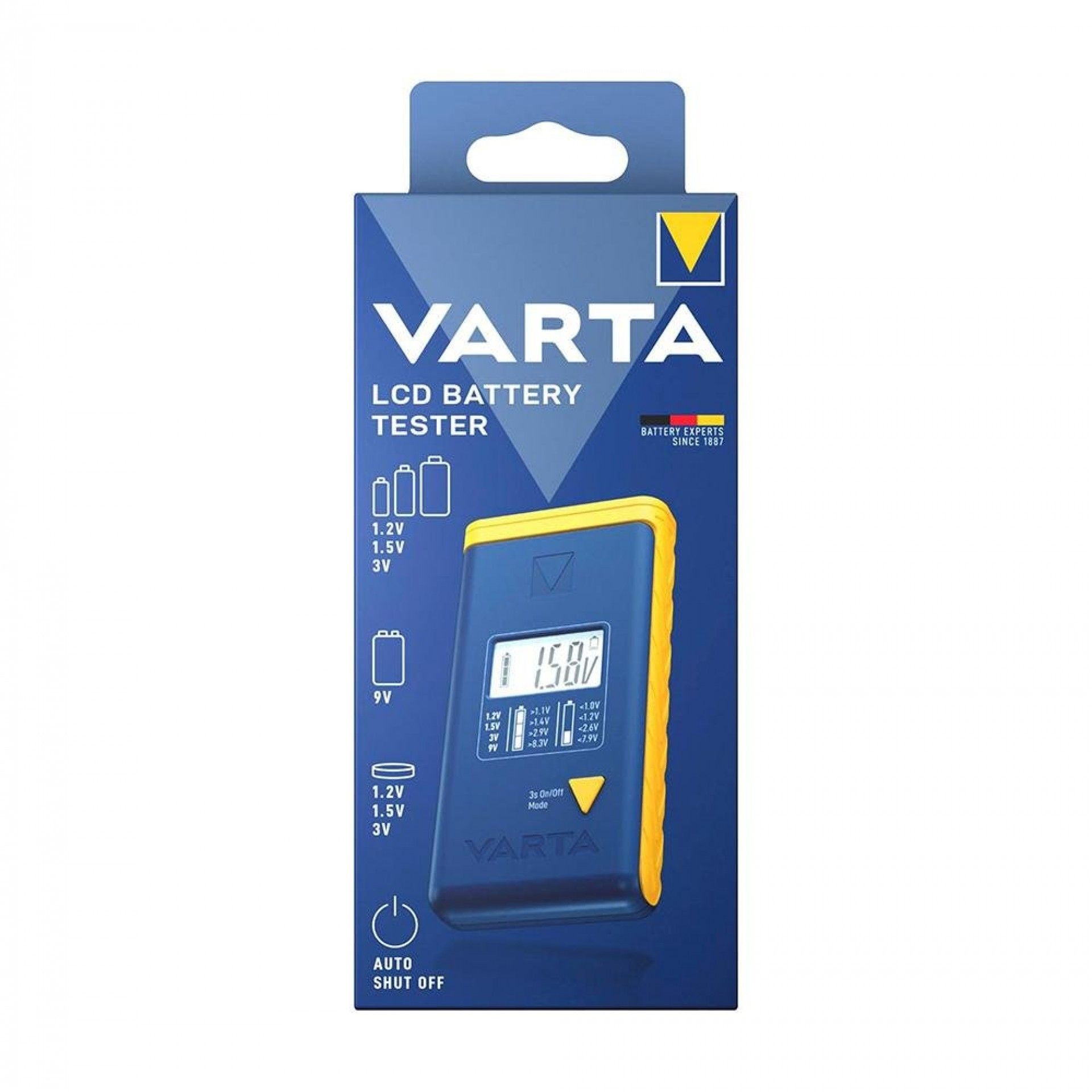 Caixa de teste de bateria lcd 893101111. refª 03114 VARTA