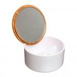 Caixa de armazenagem com espelho casa de banho bambu-branco cole�ao "natureo" ref� 01857 5FIVE