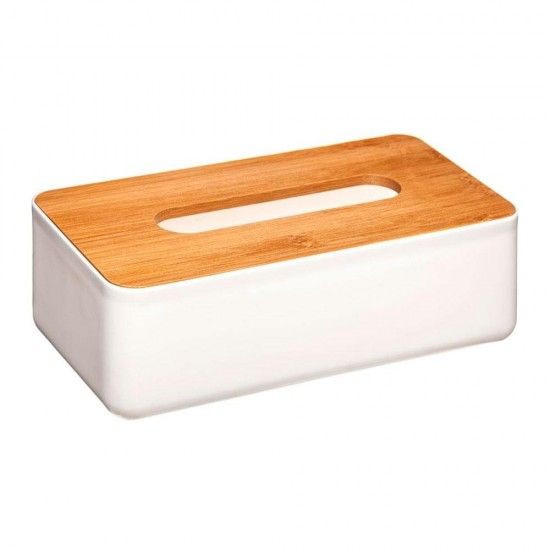 Caixa de lenos casa de banho bambu branco coleo "baltik" ref 01853 5FIVE