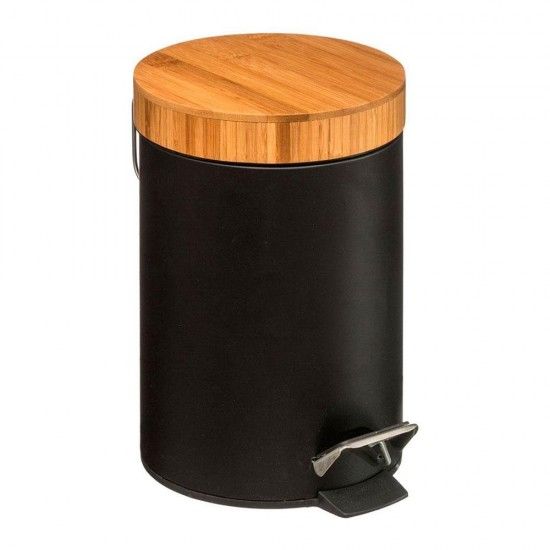 Balde do lixo wc bambu-preto 3l cole��o "natureo" ref� 01850 5FIVE