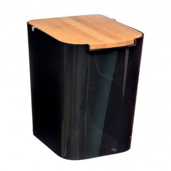 Balde do lixo wc bambu preto 5l cole��o "baltik" ref� 01852 5FIVE