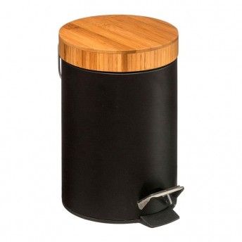 Balde do lixo wc bambu-preto 3l cole��o "natureo" ref� 01850 5FIVE