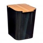 Balde do lixo wc bambu preto 5l cole��o "baltik" ref� 01852 5FIVE