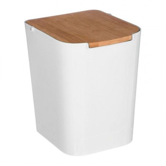 Balde do lixo wc bambu branco 5l cole��o "baltik" ref� 01851 5FIVE