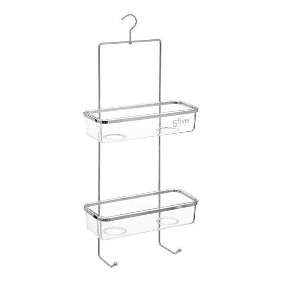 Organizador de polipropileno transparente para duche com duas bandejas refª 01757 FIVE SIMPLY SMART Organizador de polipropileno transparente para duche com duas bandejas refª 01757 FIVE SIMPLY SMART