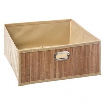 Cesto para movel casa de banho bambu natural 31x31x13.5cm ref 01767 5FIVE