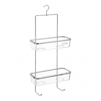 Organizador de polipropileno transparente para duche com duas bandejas refª 01757 FIVE SIMPLY SMART Organizador de polipropileno transparente para duche com duas bandejas refª 01757 FIVE SIMPLY SMART