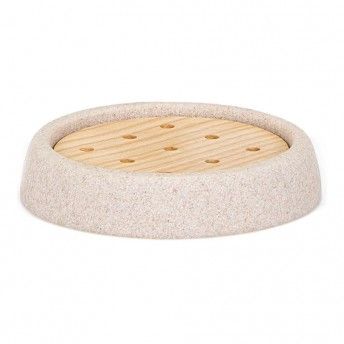 Saboneteira arenito e freixo �10.5x2cm ref� 01529 ANDREA HOUSE