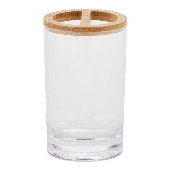 Copo para escovas de dentes acrlicos e bambu ref 01537 ANDREA HOUSE