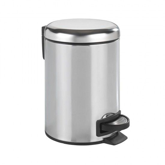 Balde do lixo com pedal inox leman, brilhante, 3l 22444100 ref 01421 WENKO