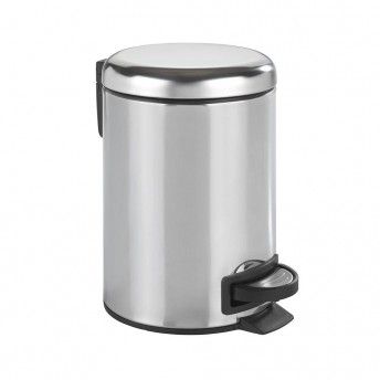 Balde do lixo com pedal inox leman, brilhante, 3l 22444100 ref 01421 WENKO