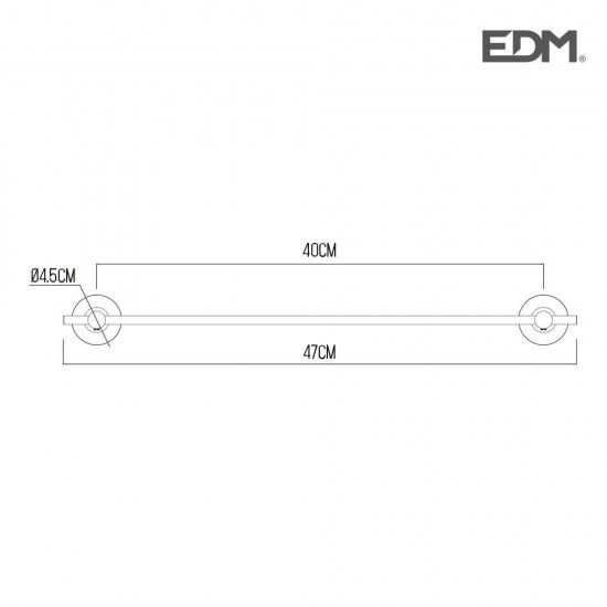 Toalheiro barra cromado 47cm refª 01375 EDM Toalheiro barra cromado 47cm refª 01375 EDM