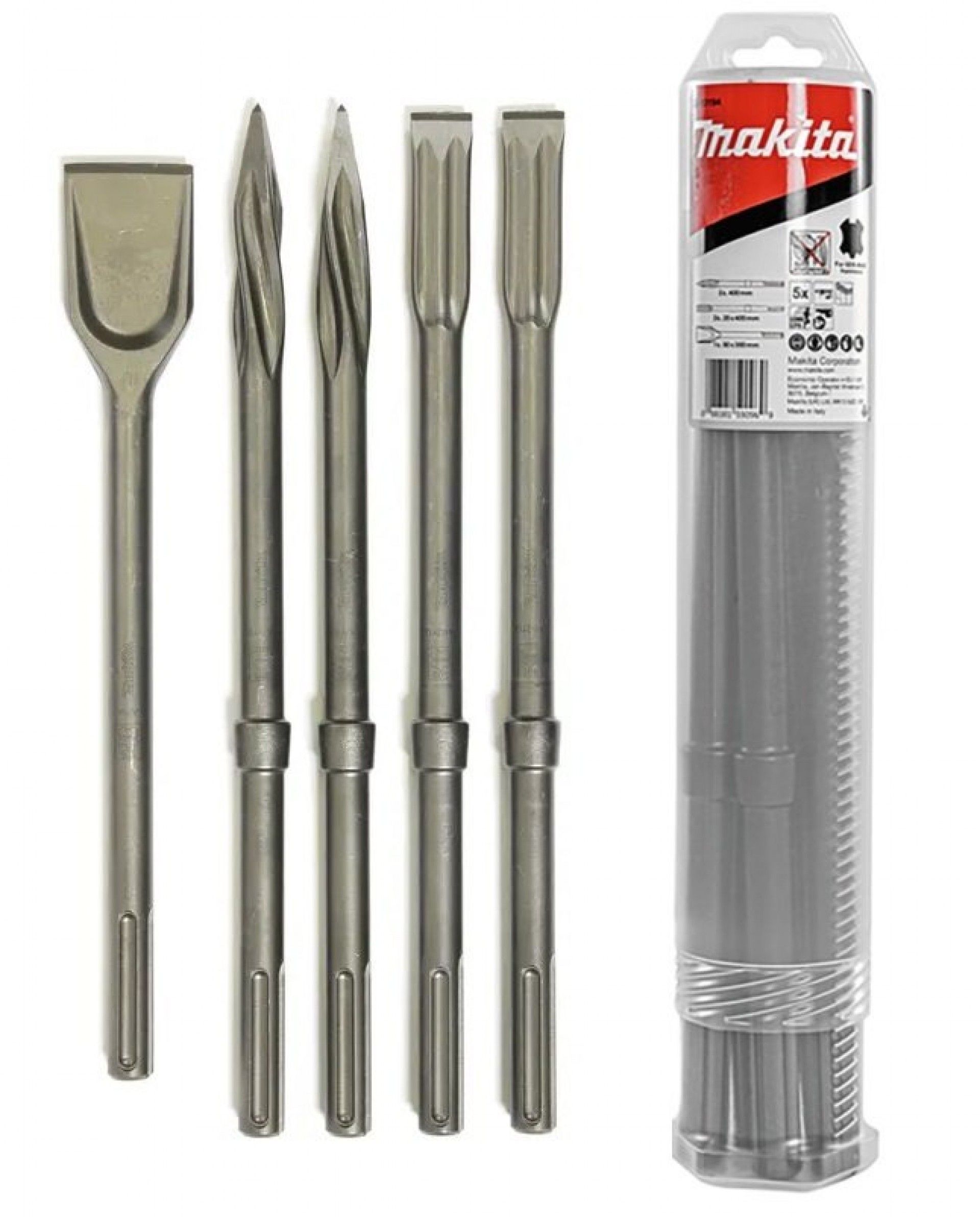 Kit cinzeis e ponteiros Sds-Max 5pç refª E-13194 MAKITA