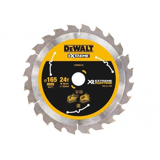 Lminas para Serra Circular porttil XR EXTREME RUNTIME 190mm x 30mm 60D ref DT99564-QZ DEWALT