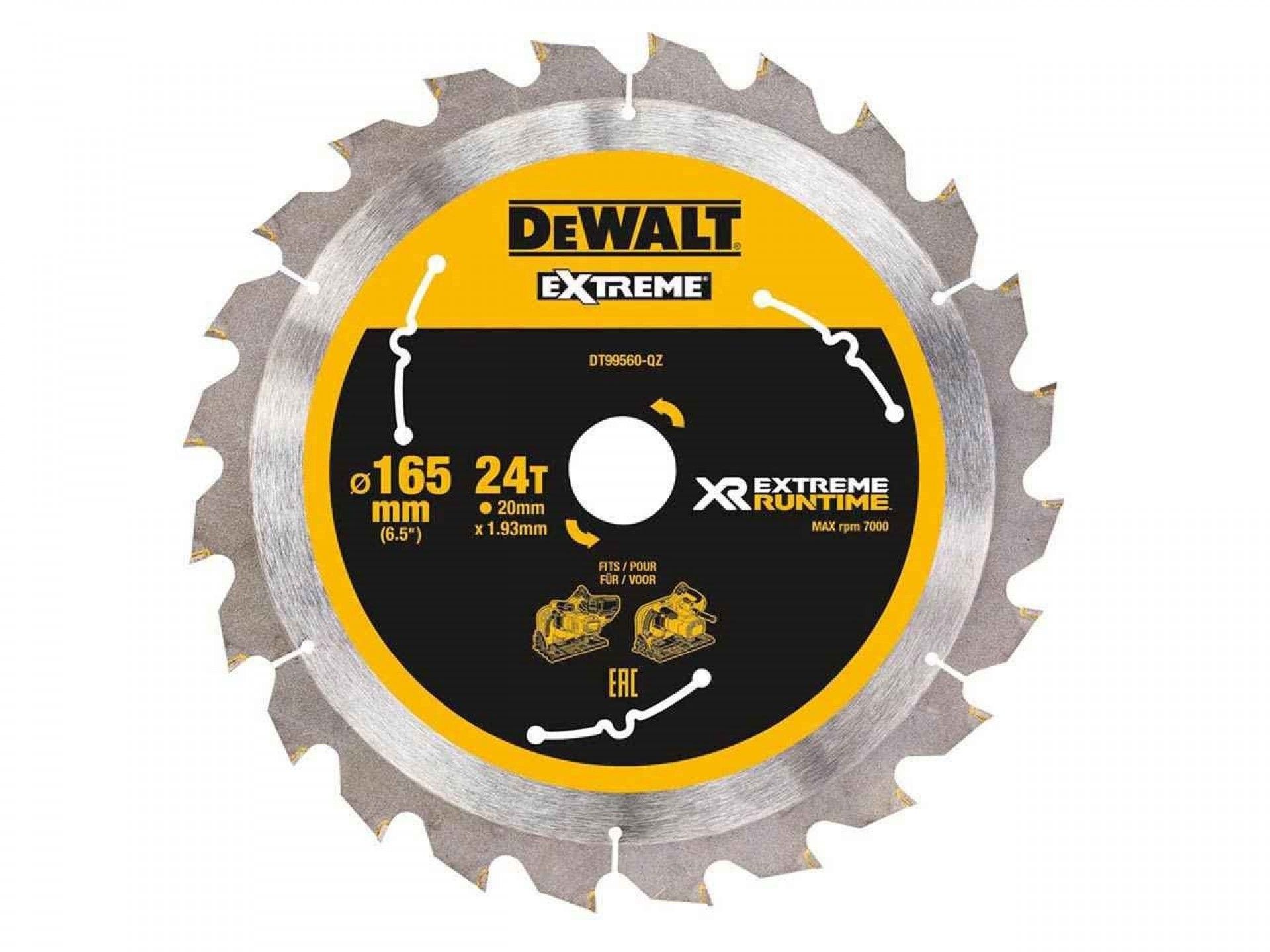 Lâminas para Serra Circular portátil XR EXTREME RUNTIME 190mm x 30mm 60D refª DT99564-QZ DEWALT