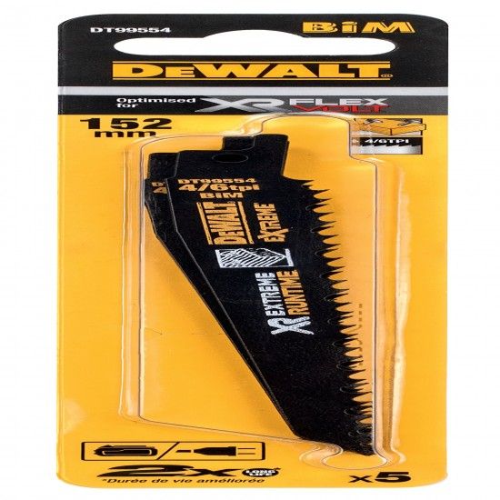 Lâmina de Serra Sabre Bi-metal XR EXTREME RUNTIME refª DT99554-QZ DEWALT Lâmina de Serra Sabre Bi-metal XR EXTREME RUNTIME refª DT99554-QZ DEWALT