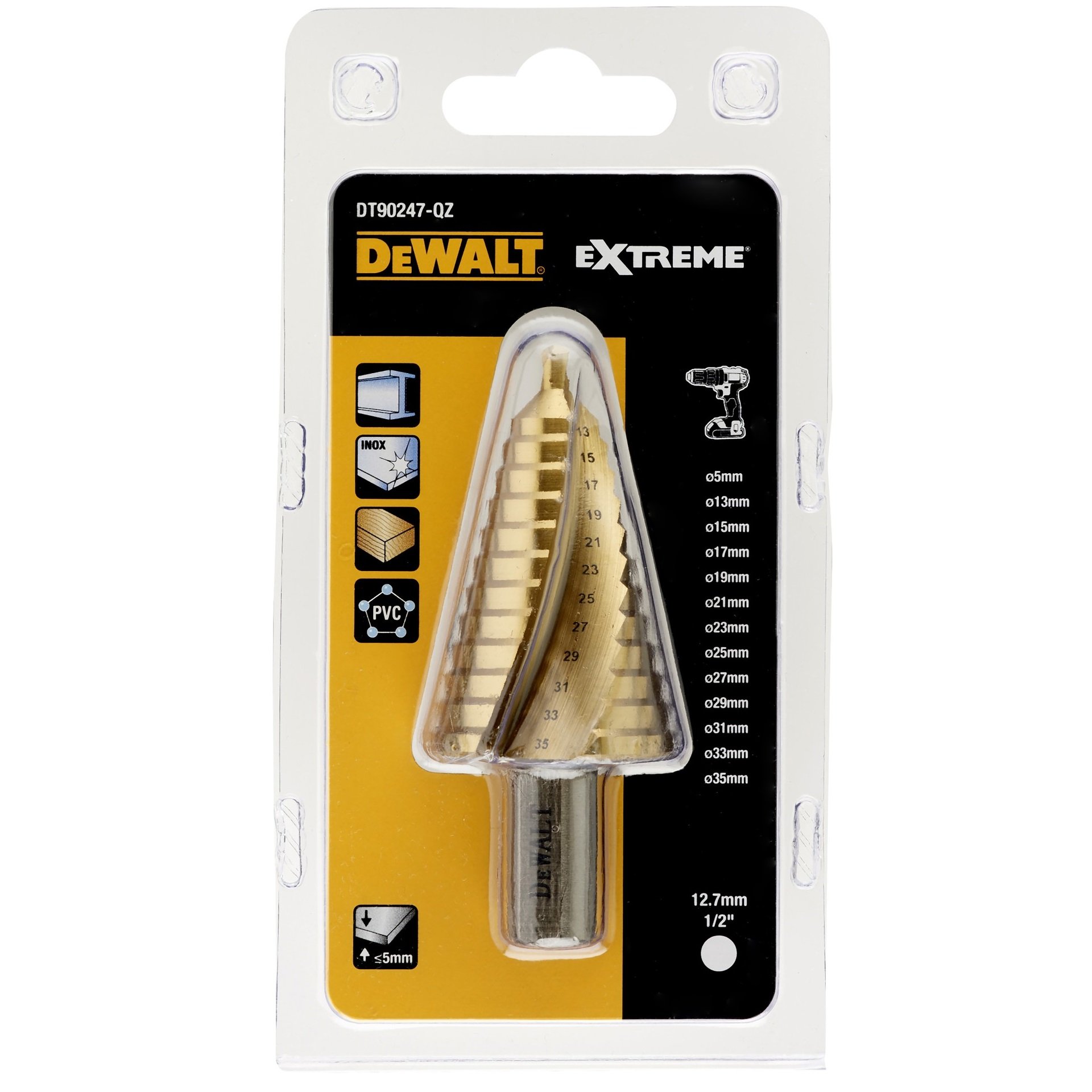 DT90247-QZ Broca cónica para metal Extreme Impact Ø 5-35mm refª DT90247-QZ DEWALT