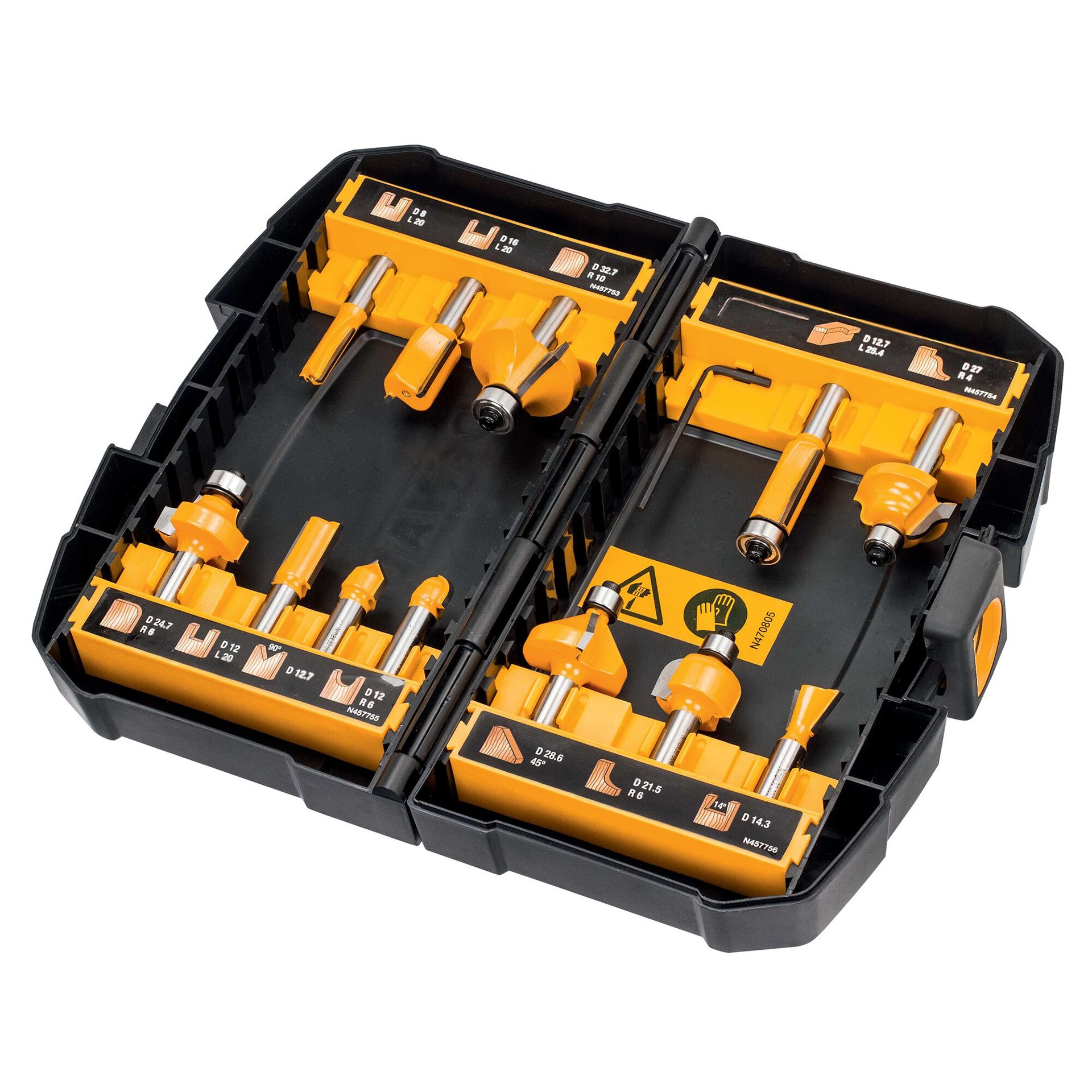 Jogo de fresamento de 12 Peças refª DT90016-QZ DEWALT