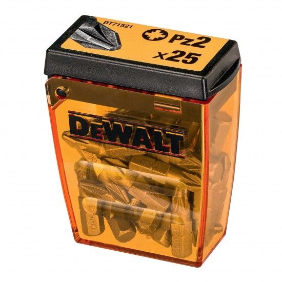 Jogo de 25 pontas Pz2 de 25 mm refª DT71521-QZ DEWALT Jogo de 25 pontas Pz2 de 25 mm refª DT71521-QZ DEWALT