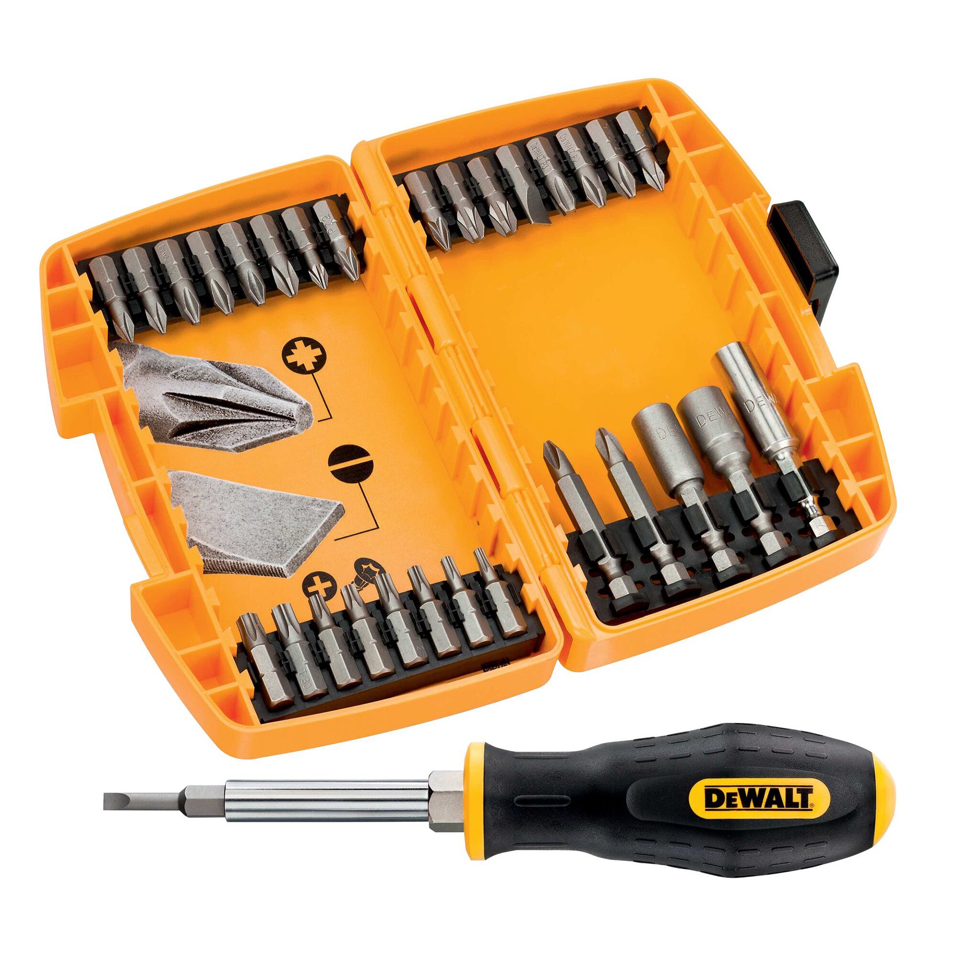 Kit de 30 peças para parafusar com Aparafusadora 6-em-1 refª DT71506-QZ DEWALT