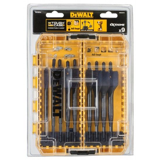 DT70751-QZ Tough Case média, com 9 Bits de lâmina de Madeira refª DT70751-QZ DEWALT DT70751-QZ Tough Case média, com 9 Bits de lâmina de Madeira refª DT70751-QZ DEWALT