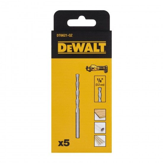 Broca corte multi-material 1/8 (5pç) refª DT6621-QZ DEWALT Broca corte multi-material 1/8 (5pç) refª DT6621-QZ DEWALT