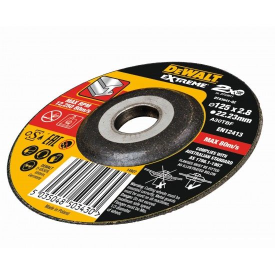 Disco EXTREME para metal  125 x 2.8 x 22.23 mm ref DT43941-QZ DEWALT