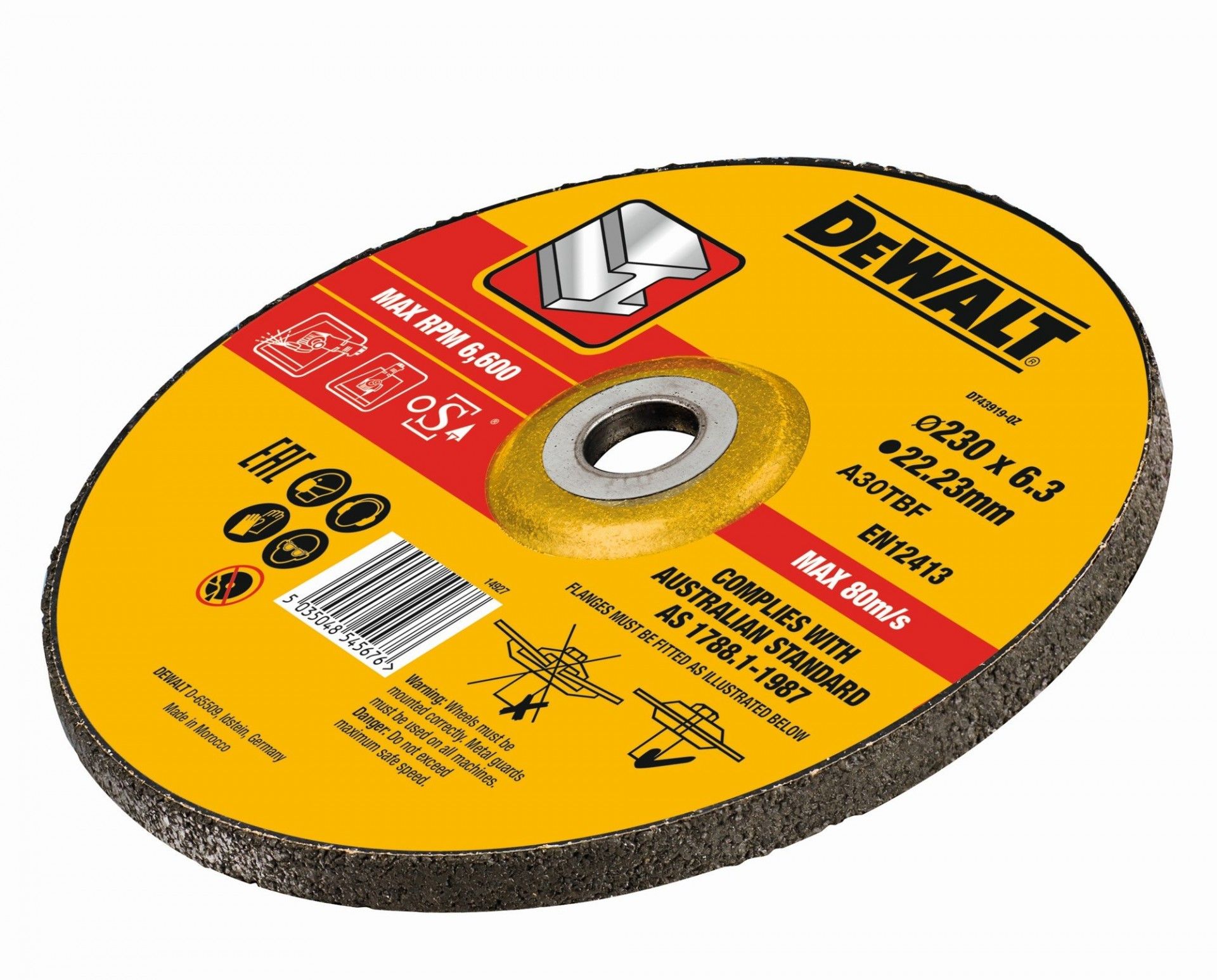Disco abrasivo 230 x 6.3 x 22.23 mm refª DT43919-QZ DEWALT