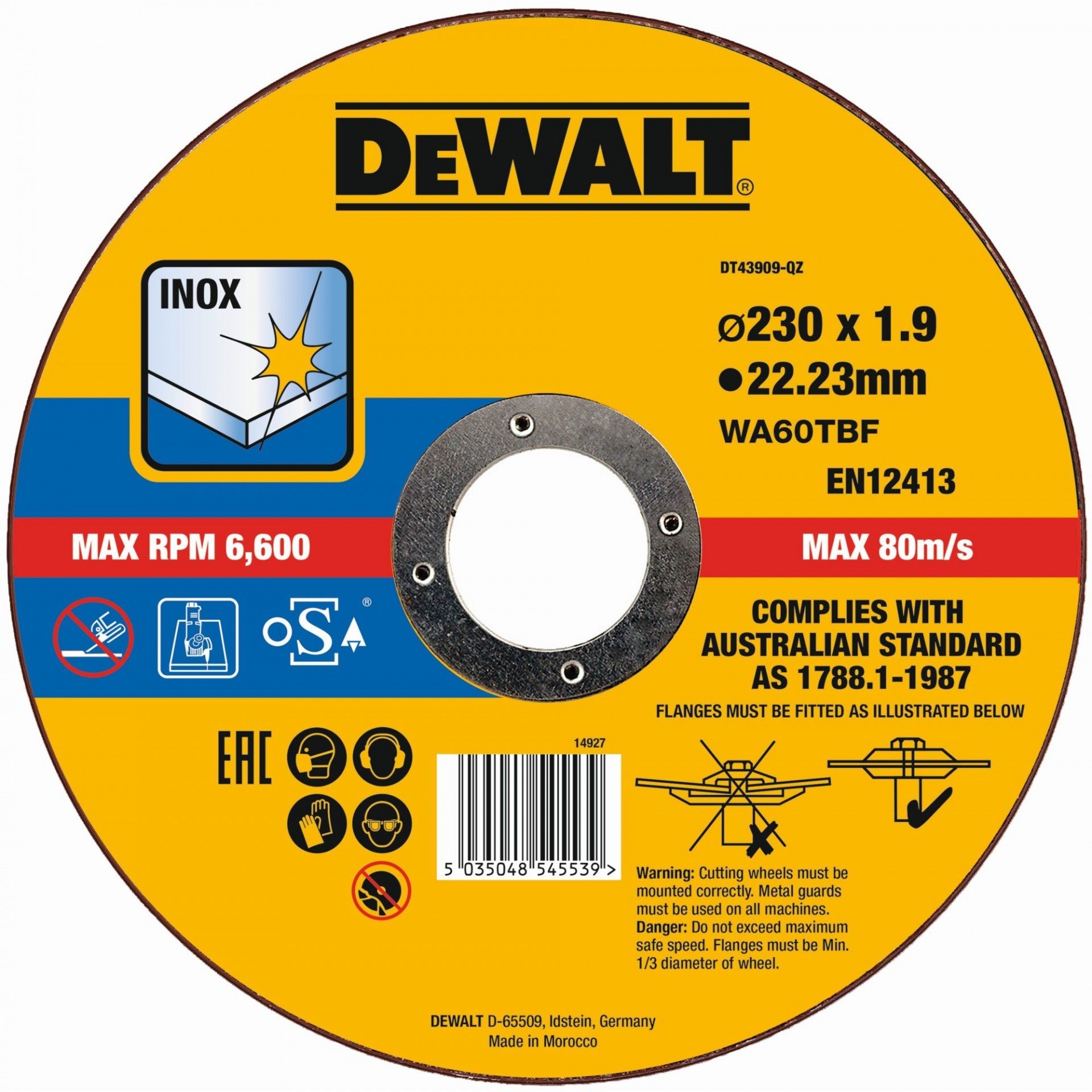 Disco Thin Cut 230 x 1.9 x 22.23 mm refª DT43909-QZ DEWALT