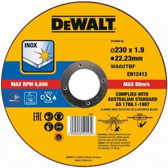Disco Thin Cut 230 x 1.9 x 22.23 mm ref DT43909-QZ DEWALT