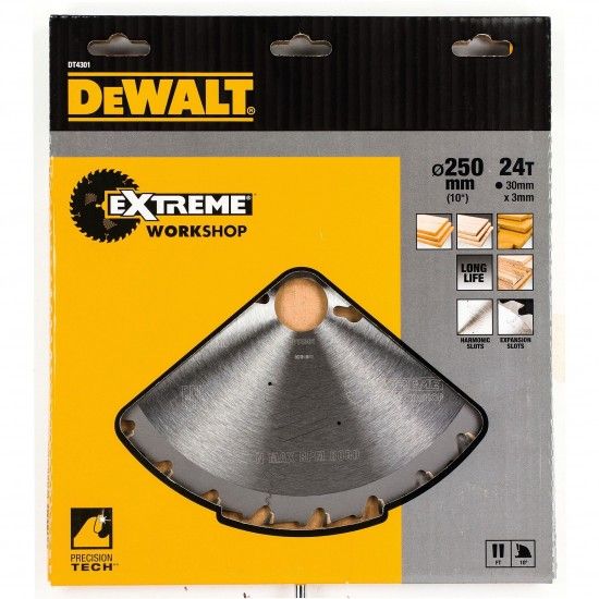 Lmina para serra de brao radial 250x30mm 24D ref DT4301-QZ DEWALT