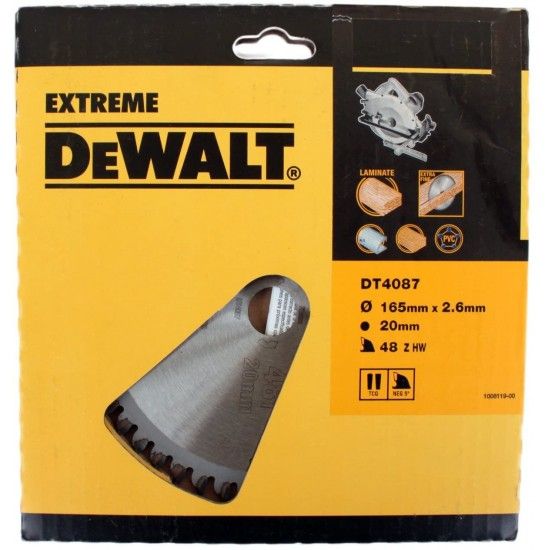Lmina para serra circular porttil 165x20mm 48D ref DT4087-QZ DEWALT