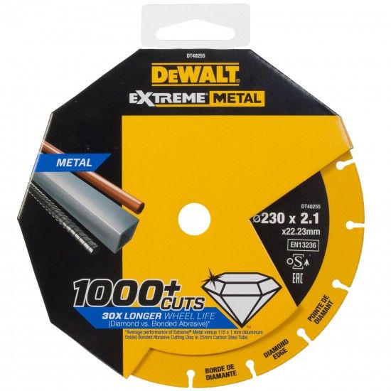 Disco de corte com a borda diamantado Extreme Metal 230x1.5x22.3 milímetros refª DT40255-QZ DEWALT Disco de corte com a borda diamantado Extreme Metal 230x1.5x22.3 milímetros refª DT40255-QZ DEWALT