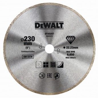 Disco de corte de diamante 230mm x 22.2 mm refª DT40207-QZ DEWALT Disco de corte de diamante 230mm x 22.2 mm refª DT40207-QZ DEWALT