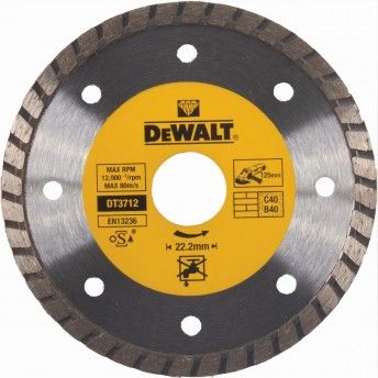 Disco diamantado turbo 125x22.2mm refª DT3712-QZ DEWALT Disco diamantado turbo 125x22.2mm refª DT3712-QZ DEWALT