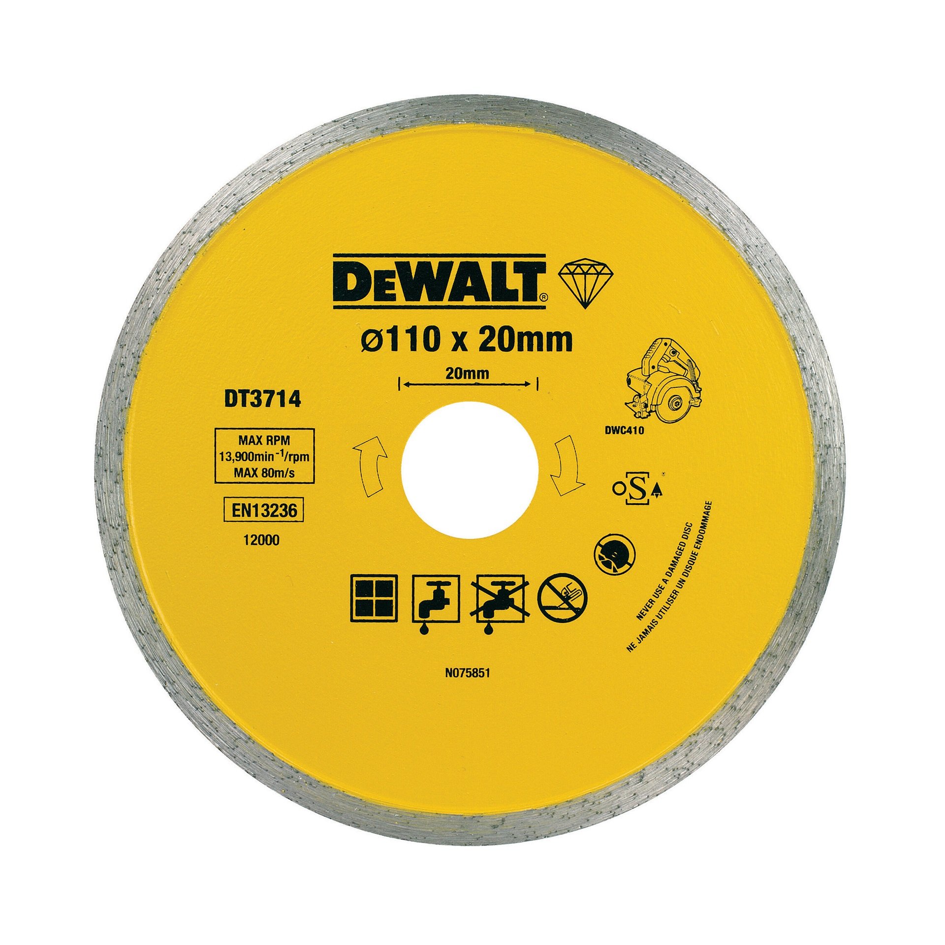Disco de Diamante 110mm refª DT3714-QZ DEWALT