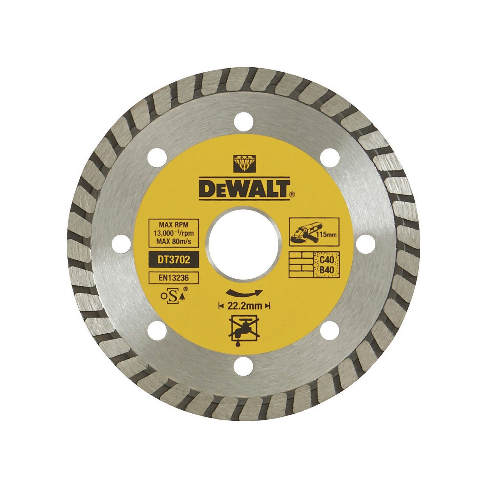 Disco de diamante 115x22.2mm refª DT3702-QZ DEWALT
