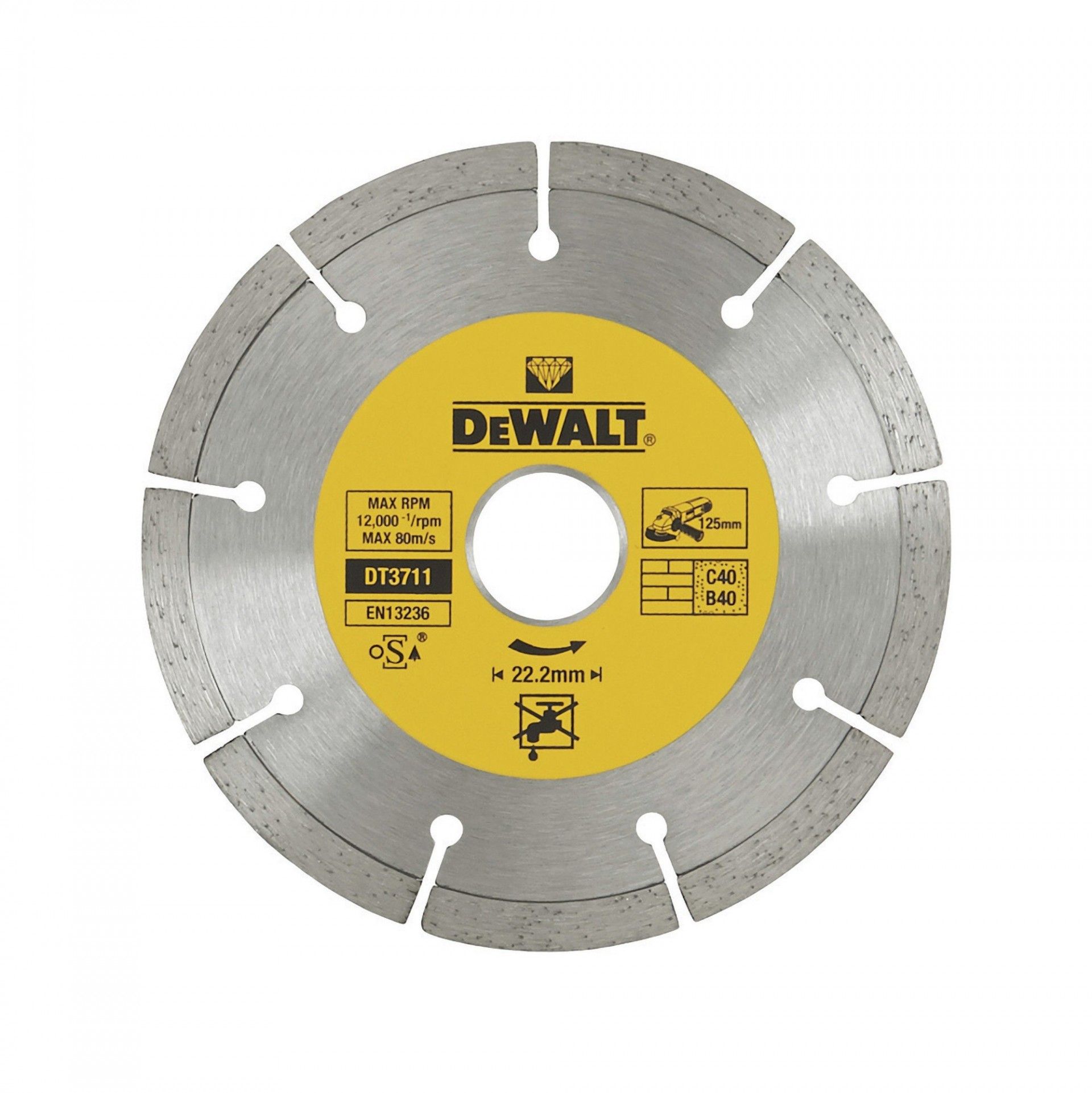 Disco de diamante 125x22.2mm refª DT3711-QZ DEWALT