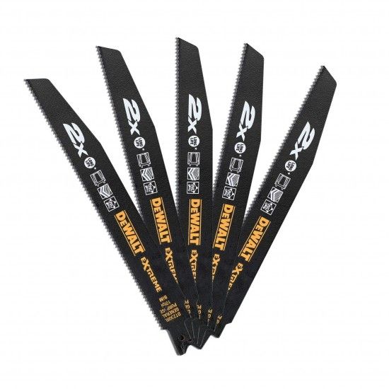 Lmina de serra sabre bi-metal Extreme 2X de demolio 228mm - 1 mm ref DT2308L-QZ DEWALT