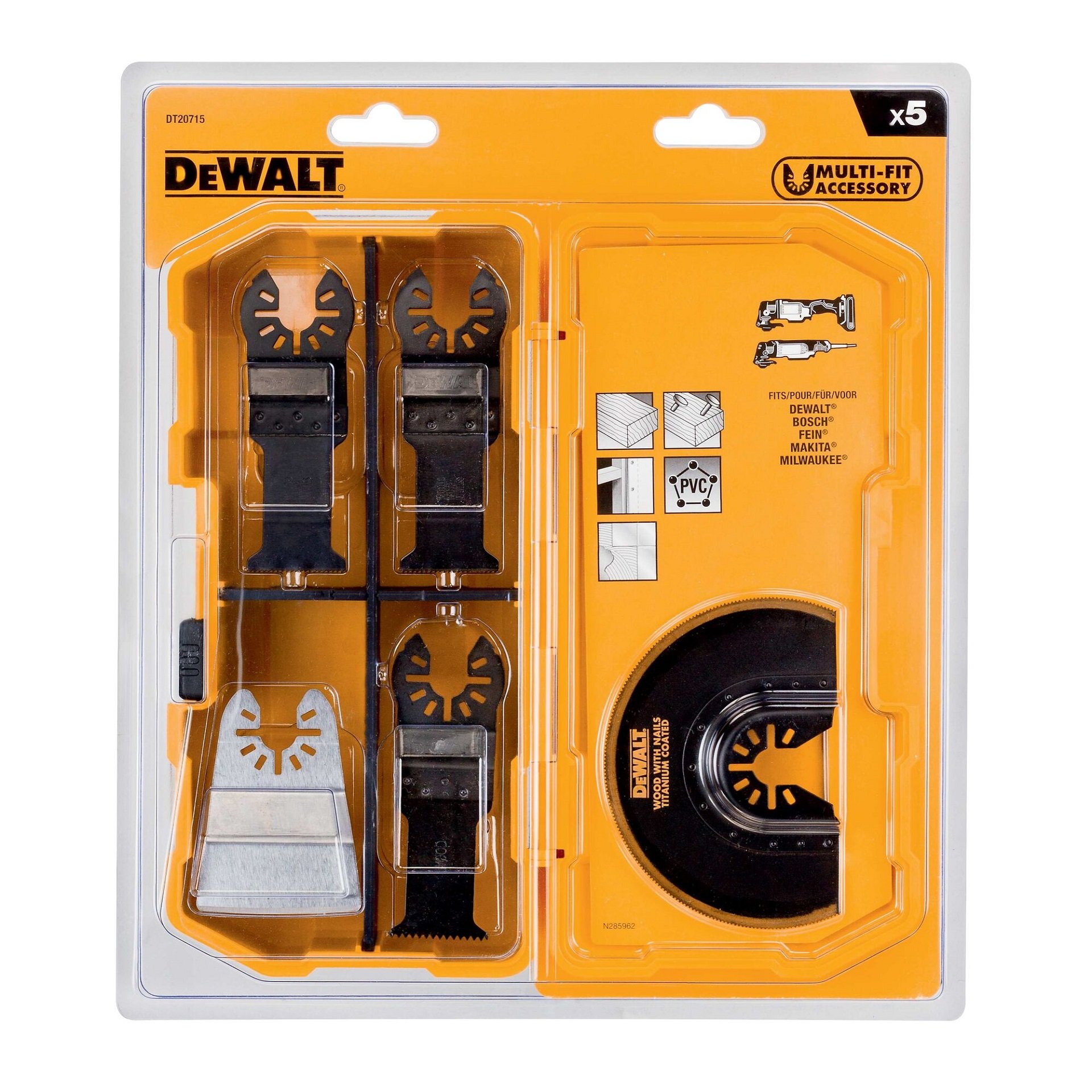 Kit acessórios multifunções c/mala refª DT20715-QZ DEWALT
