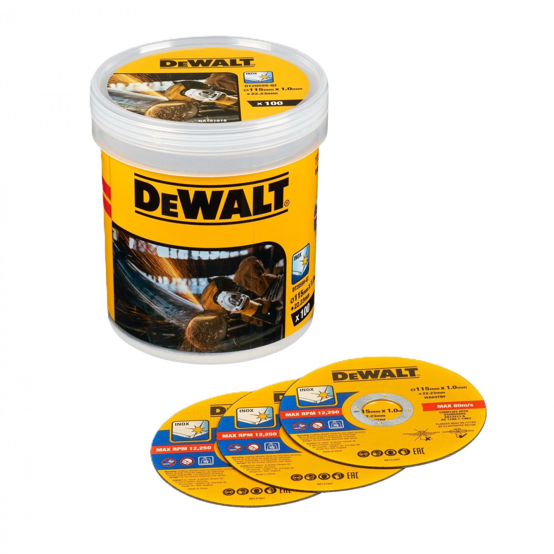 Pack 100 discos 115x1mm refª DT20599-QZ DEWALT
